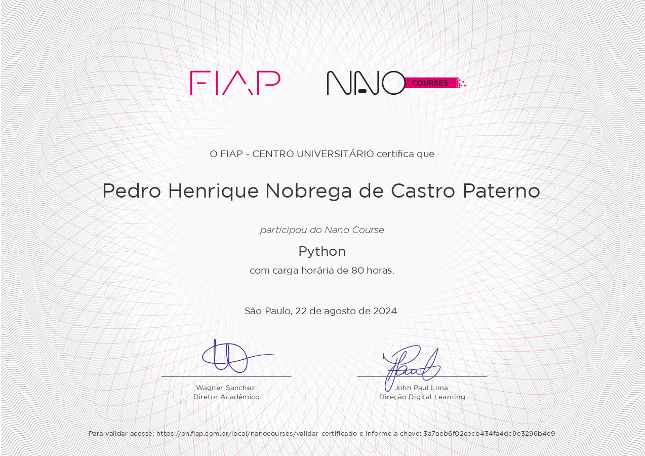 Pedro Paterno - Desenvolvedor Fullstack | Pyhon | Java | React | SQL ...